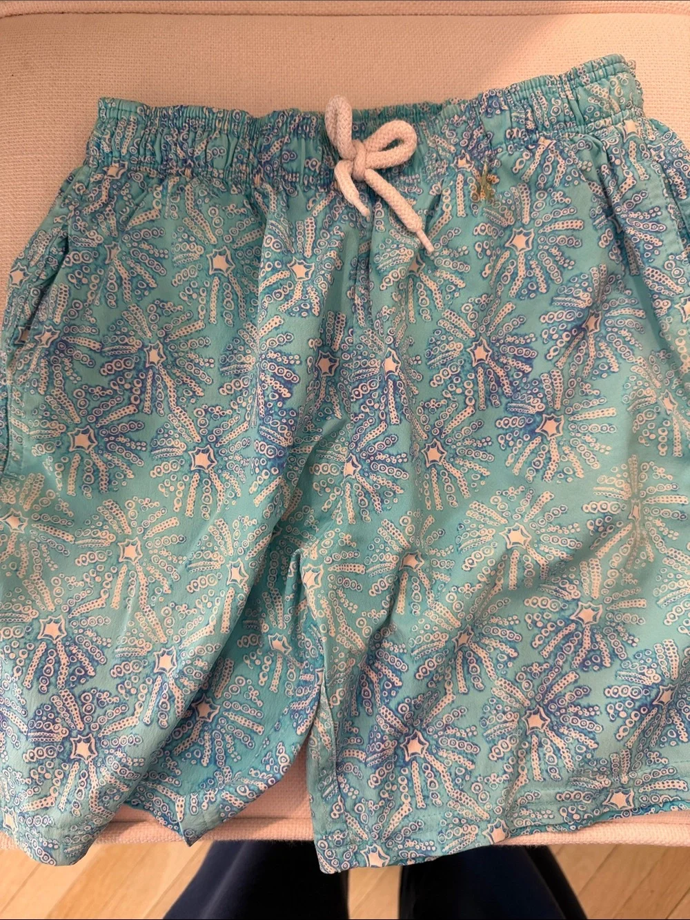 Vilebrequin Aqua Turquoise Starfish-Print swim trunks.